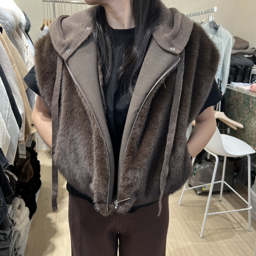 ARCHER東大門㊣直郵女士新品25秋冬人氣時尚休閑推薦馬甲貂皮ARCHER馬甲圖色4