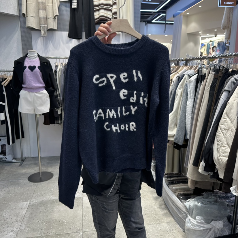 BLOOM韓國代購㊣女裝新款推薦時尚職業25秋冬熱賣人氣毛衣刺繡BLOOM-Q毛衣圖色3