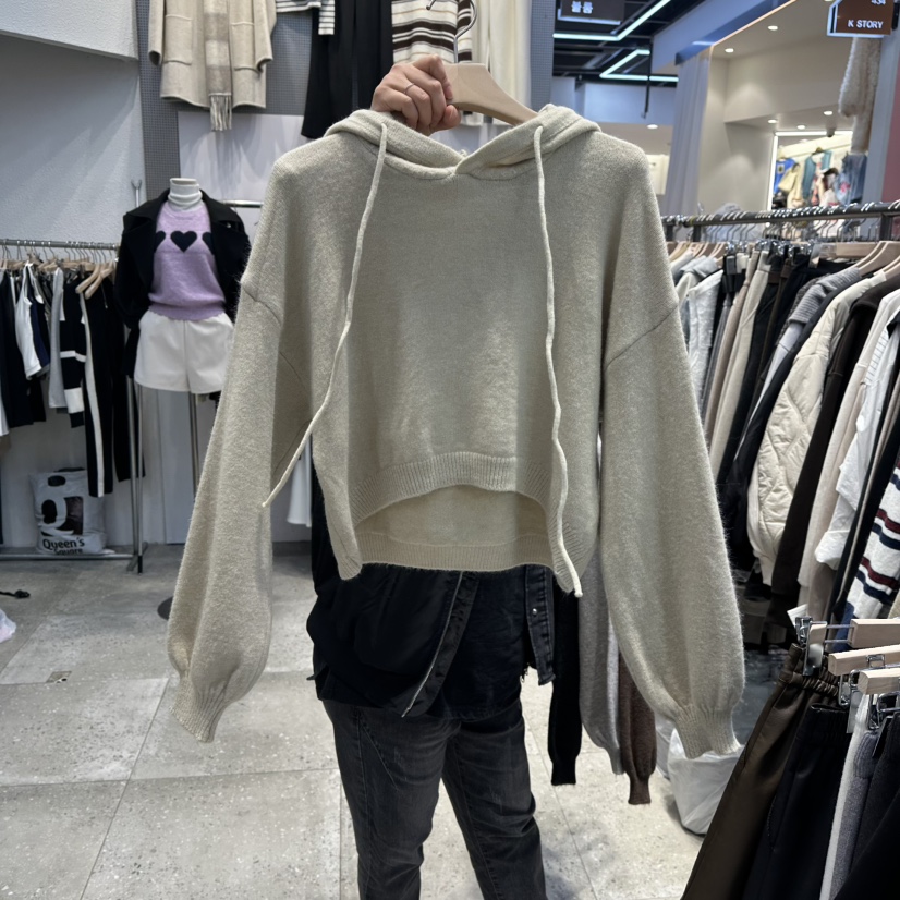 BLOOM東大門㊣直郵女裝新品時尚人氣熱賣職業休閑針織衫連帽衫BLOOM-Q針織衫圖色2