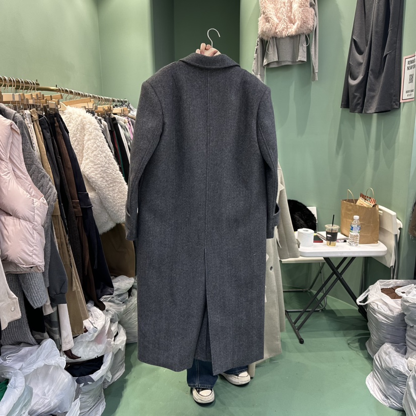 ROMANTIC NEWYORK韓國直郵㊣女士新款推薦長款風衣人字紋長款ROMANTIC NEWYORK長款風衣