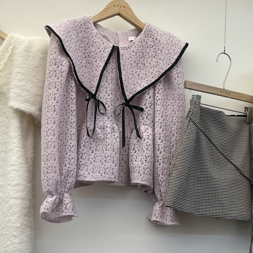 BEEN-A韓國代購㊣女士新品休閑推薦熱賣時尚職業襯衫蕾絲衫BEEN-A襯衫/蕾絲衫圖色2