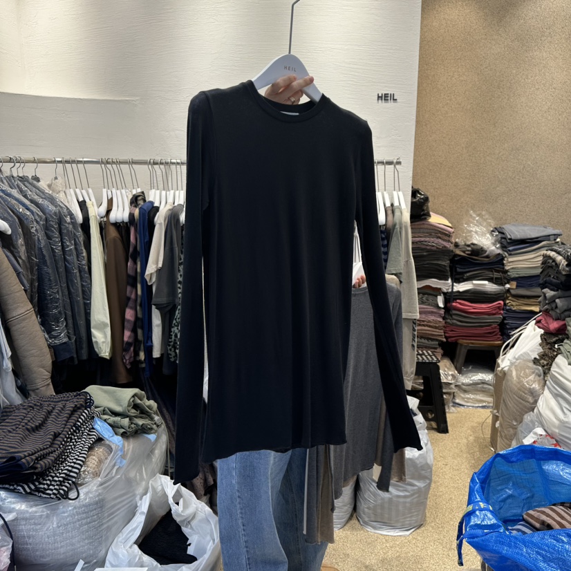 HEIL韓國直郵㊣女裝新品職業時尚25秋冬推薦長袖T恤美利奴羊毛HEIL長袖T恤圖色5