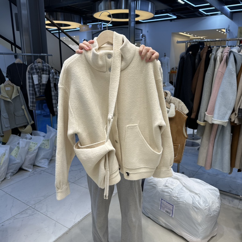 HOT PLACE東大門㊣實拍女士新品熱賣短款大衣含包套裝貂皮HOT PLACE/DREAM GIRIS短款大衣圖色1