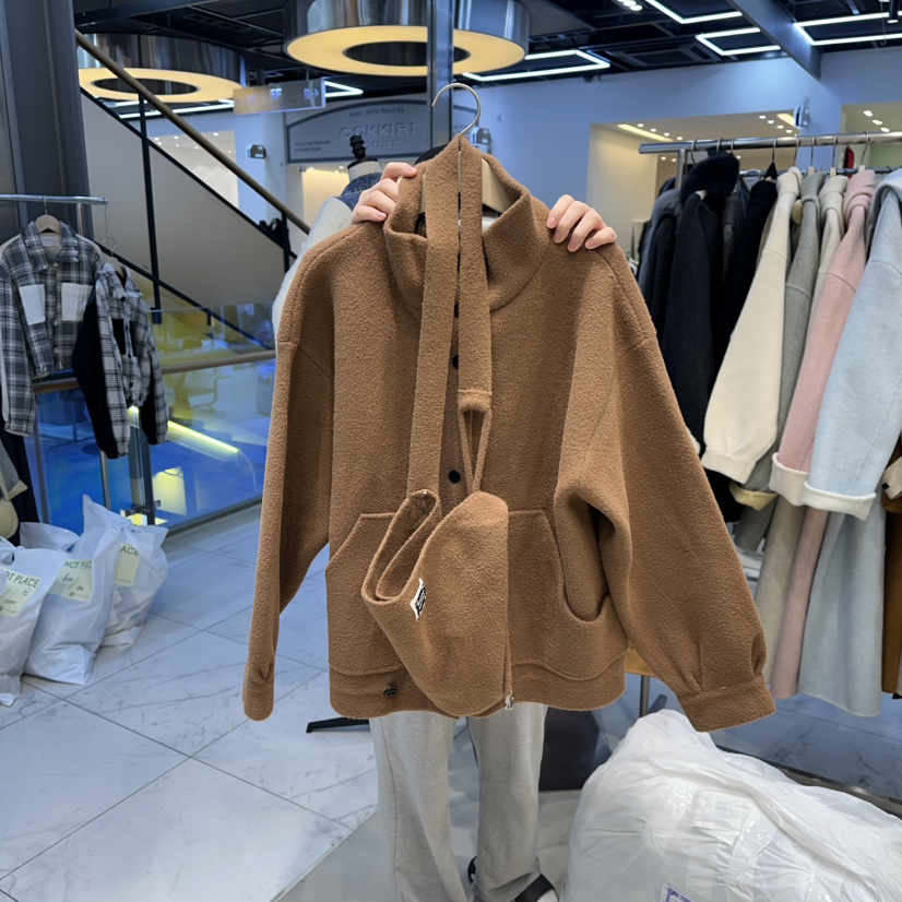 HOT PLACE東大門㊣實拍女士新品熱賣短款大衣含包套裝貂皮HOT PLACE/DREAM GIRIS短款大衣圖色2