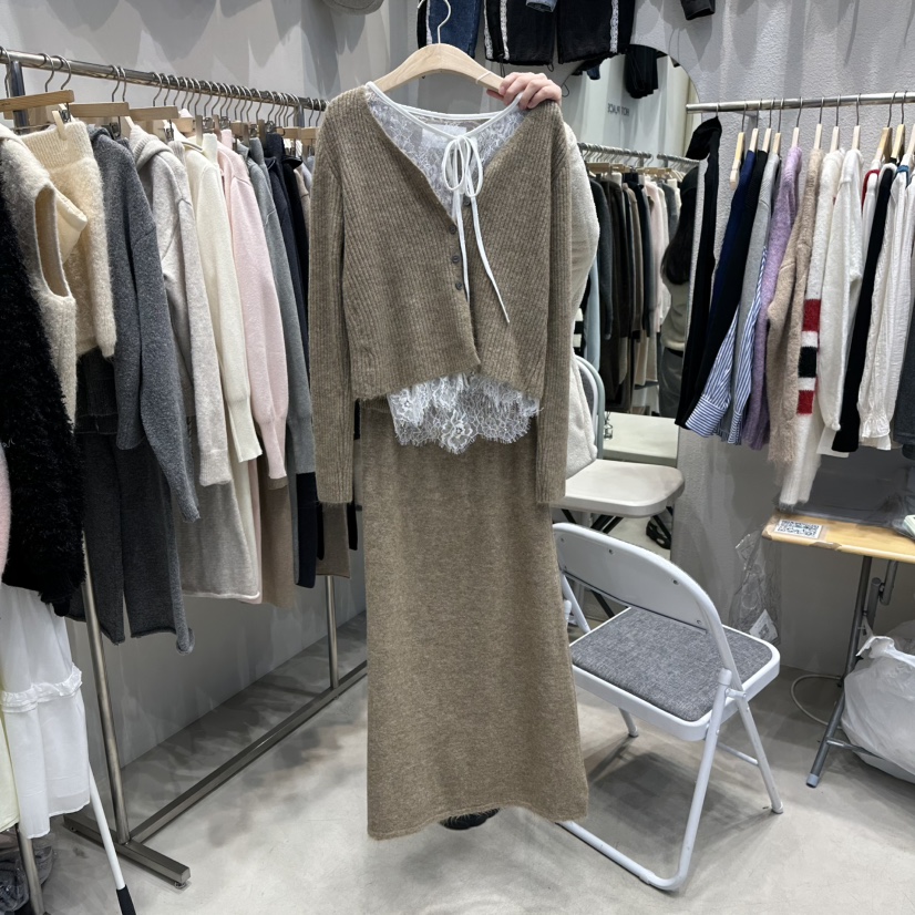 HOT PLACE東大門㊣直郵女士新款時尚熱賣套裝兩件套套裝蕾絲HOT PLACE/DREAM GIRIS套裝圖色2