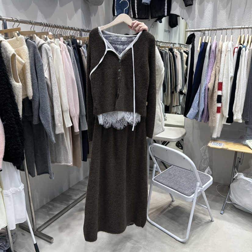 HOT PLACE東大門㊣直郵女士新款時尚熱賣套裝兩件套套裝蕾絲HOT PLACE/DREAM GIRIS套裝圖色4