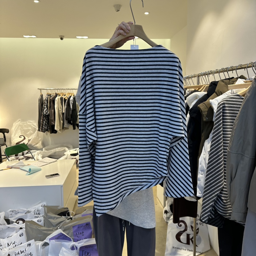 EYEFUL-Q韓國代購㊣女裝新品職業推薦25秋冬休閑針織衫船領eyeful針織衫圖色1