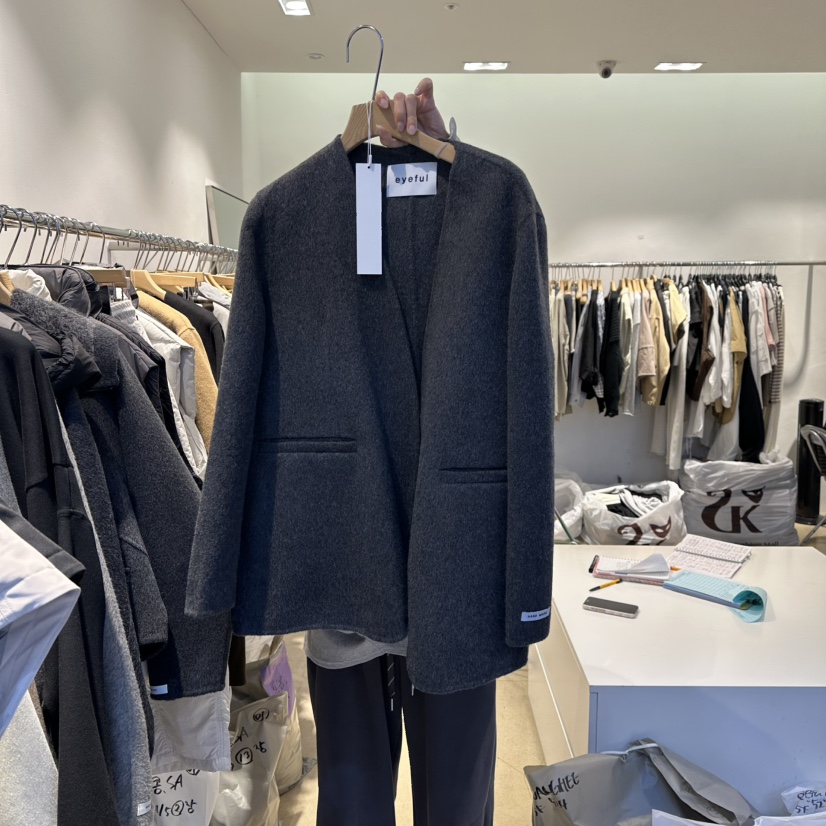 EYEFUL-Q韓國代購㊣女裝新款25秋冬熱賣休閑時尚推薦人氣夾克eyeful夾克圖色2