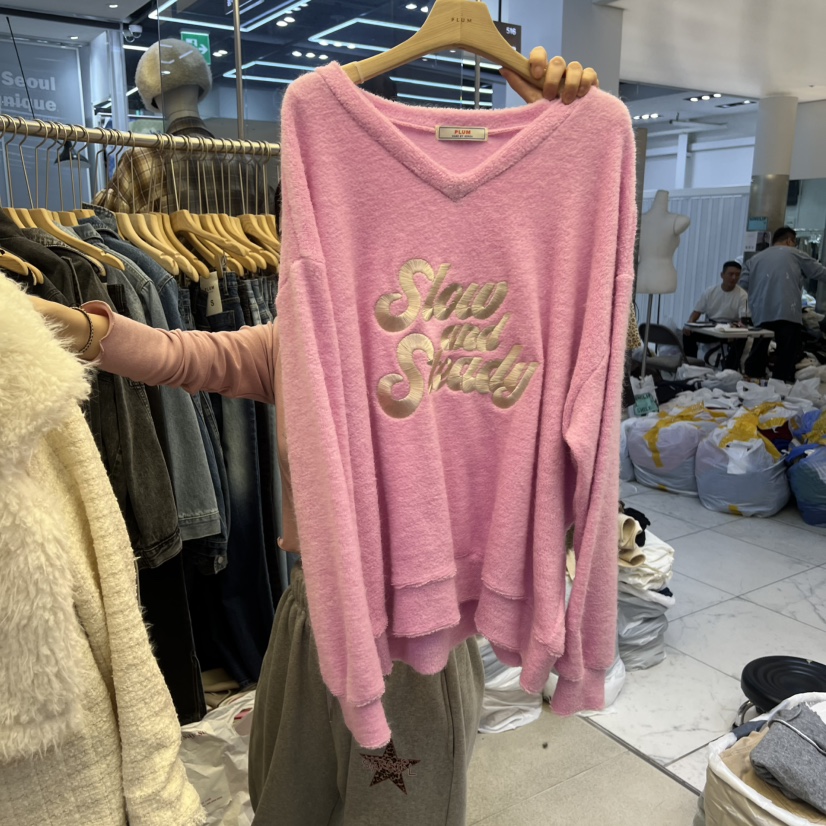 PLUM-q韓國直郵㊣女士新品人氣25秋冬推薦休閑職業長袖T恤V領PLUM長袖T恤圖色1