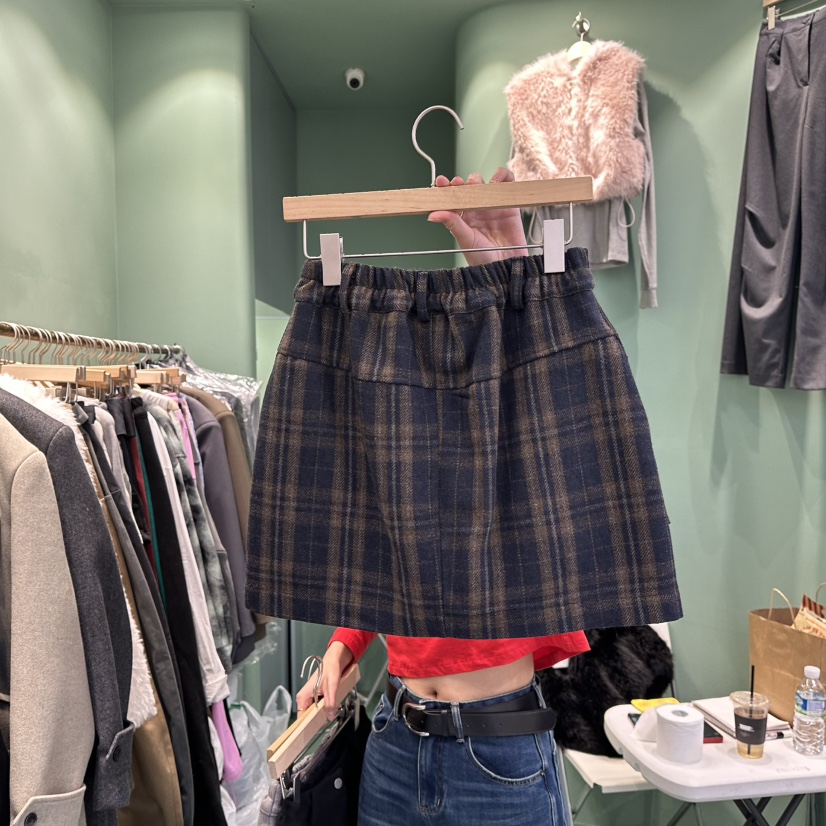 ROMANTIC NEWYORK韓國代購㊣女裝新款職業裙褲不含腰帶口袋羊毛ROMANTIC NEWYORK裙褲