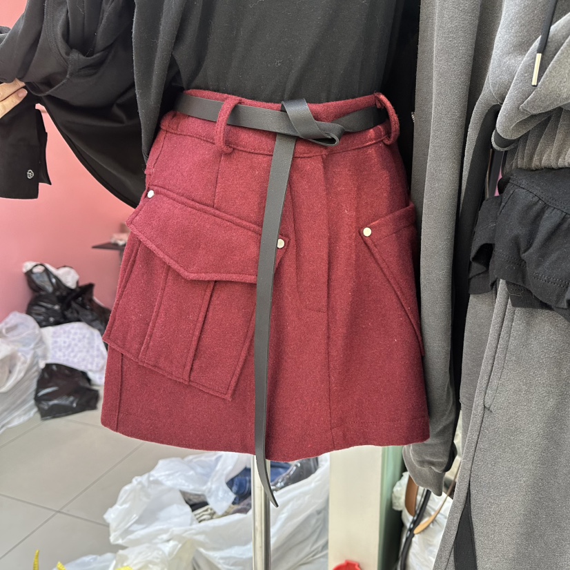 ROMANTIC NEWYORK韓國代購㊣女裝新款職業裙褲不含腰帶口袋羊毛ROMANTIC NEWYORK裙褲圖色2