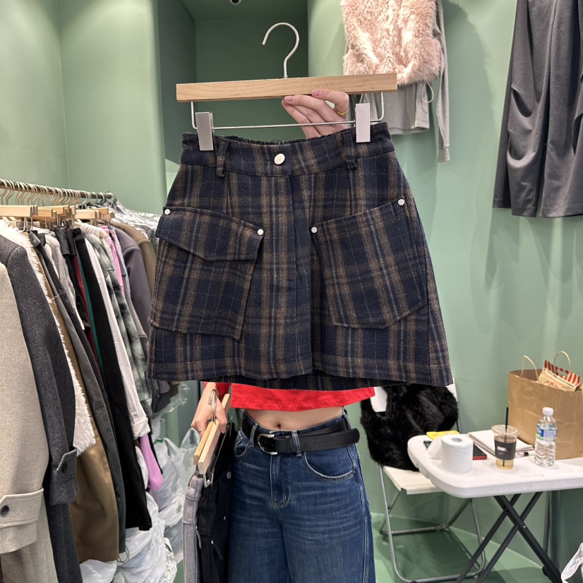 ROMANTIC NEWYORK韓國代購㊣女裝新款職業裙褲不含腰帶口袋羊毛ROMANTIC NEWYORK裙褲圖色4