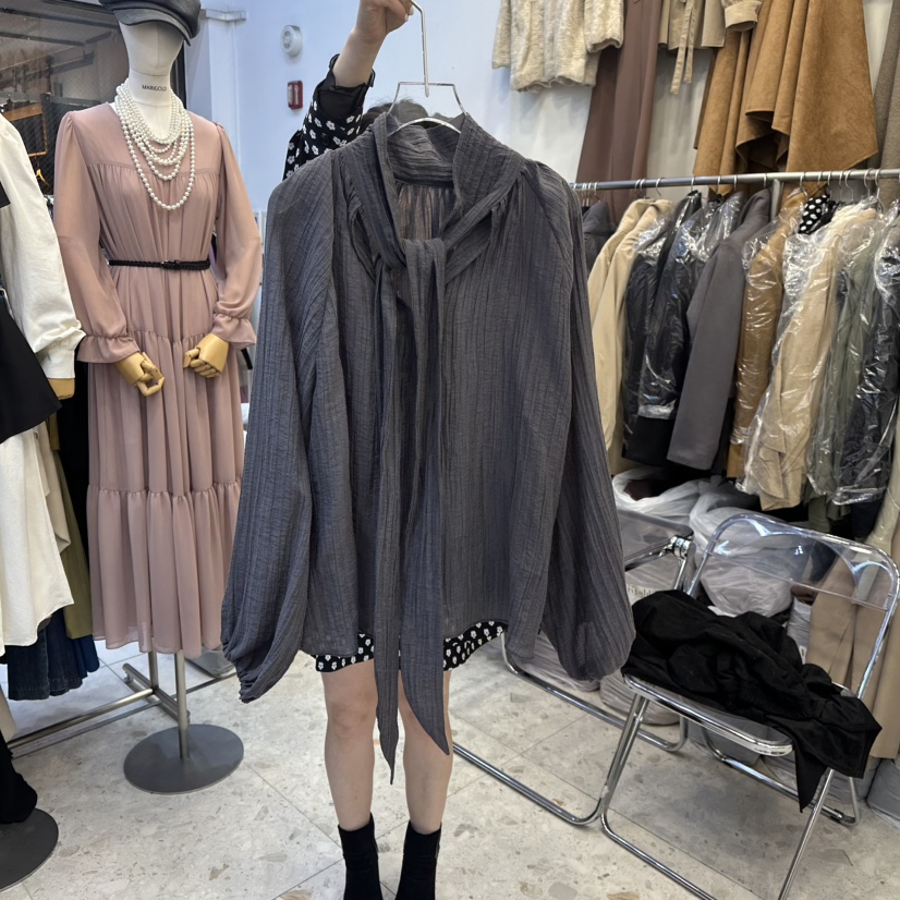 MARIGOLD東大門㊣代購女士新品休閑熱賣襯衫蕾絲衫天絲纖維MARIGOLD襯衫/蕾絲衫圖色1