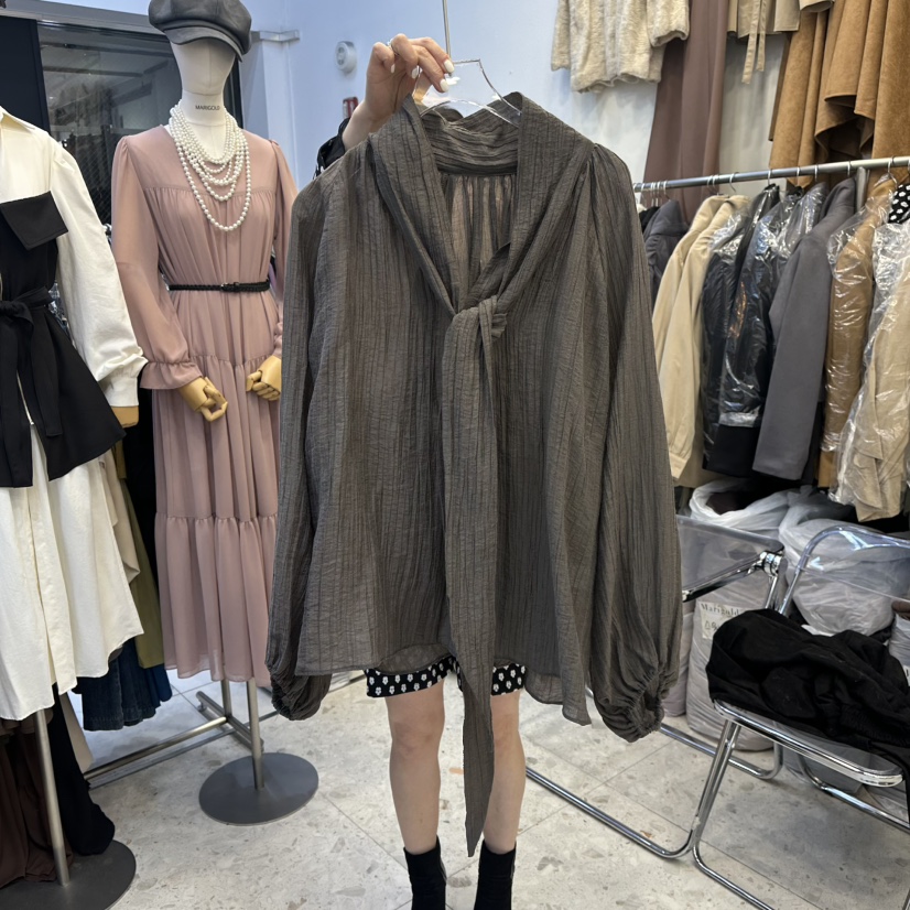 MARIGOLD東大門㊣代購女士新品休閑熱賣襯衫蕾絲衫天絲纖維MARIGOLD襯衫/蕾絲衫圖色2