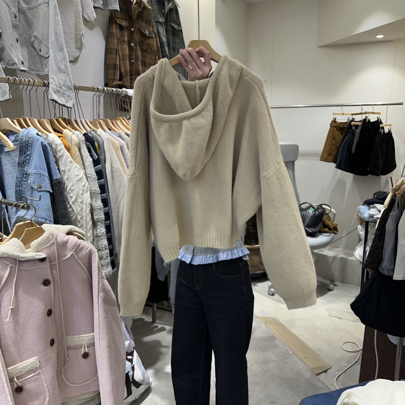 HIPTIQUE韓國直郵㊣女士新品職業25秋冬針織衫奶油色羊毛衫HIPTIQUE針織衫