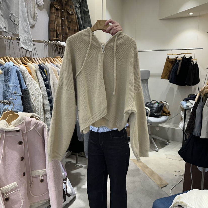 HIPTIQUE韓國直郵㊣女士新品職業25秋冬針織衫奶油色羊毛衫HIPTIQUE針織衫圖色3