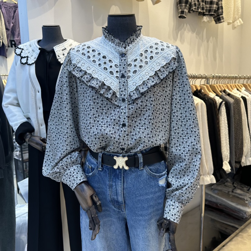 2nd B-S東大門㊣實拍女士新品人氣熱賣25秋冬時尚襯衫蕾絲衫2nd B-S襯衫/蕾絲衫圖色1