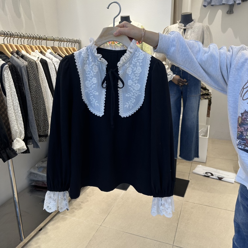 2nd B-S韓國代購㊣女裝新款熱賣25秋冬推薦職業襯衫蕾絲衫2nd B-S襯衫/蕾絲衫圖色2