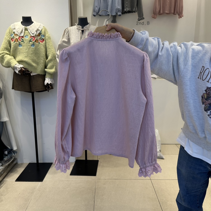 2nd B-S東大門㊣直郵女士新款推薦人氣熱賣休閑襯衫蕾絲衫2nd B-S襯衫/蕾絲衫