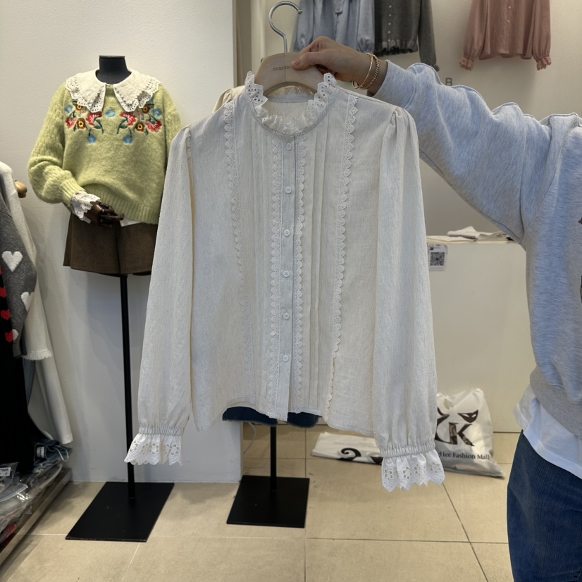 2nd B-S東大門㊣直郵女士新款推薦人氣熱賣休閑襯衫蕾絲衫2nd B-S襯衫/蕾絲衫圖色1