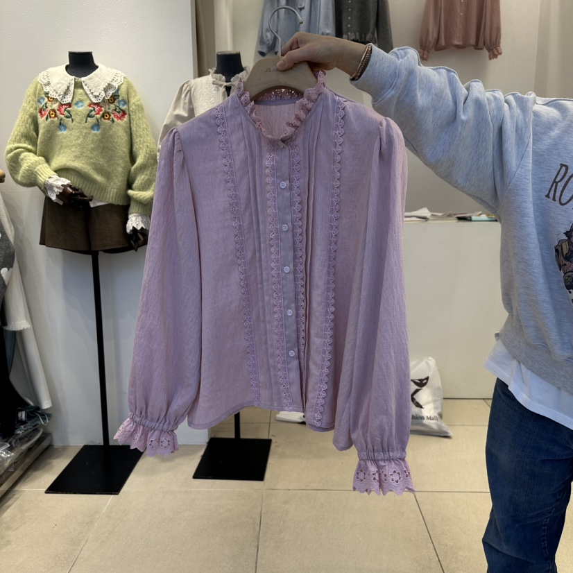 2nd B-S東大門㊣直郵女士新款推薦人氣熱賣休閑襯衫蕾絲衫2nd B-S襯衫/蕾絲衫圖色2