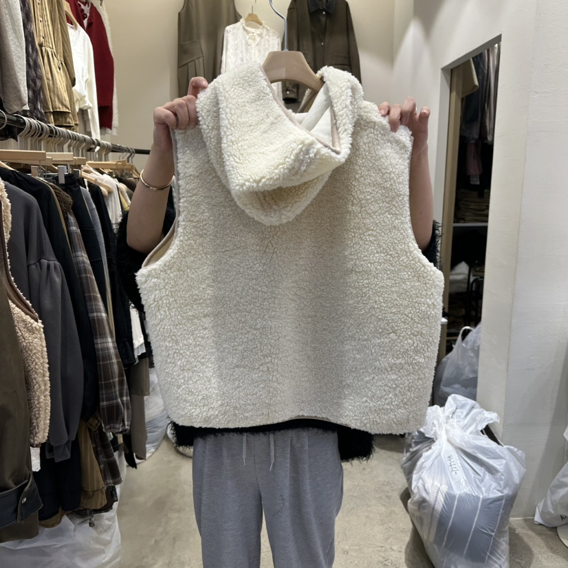 HOLYBANANA韓國直郵㊣女士新款時尚推薦熱賣25秋冬馬甲連帽groovy.H/HOLYBANANA馬甲