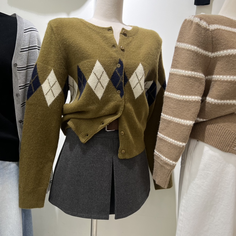 BY BOMI東大門㊣代購女士新品休閑推薦25秋冬針織衫圓領開衫BY BOMI針織衫圖色2