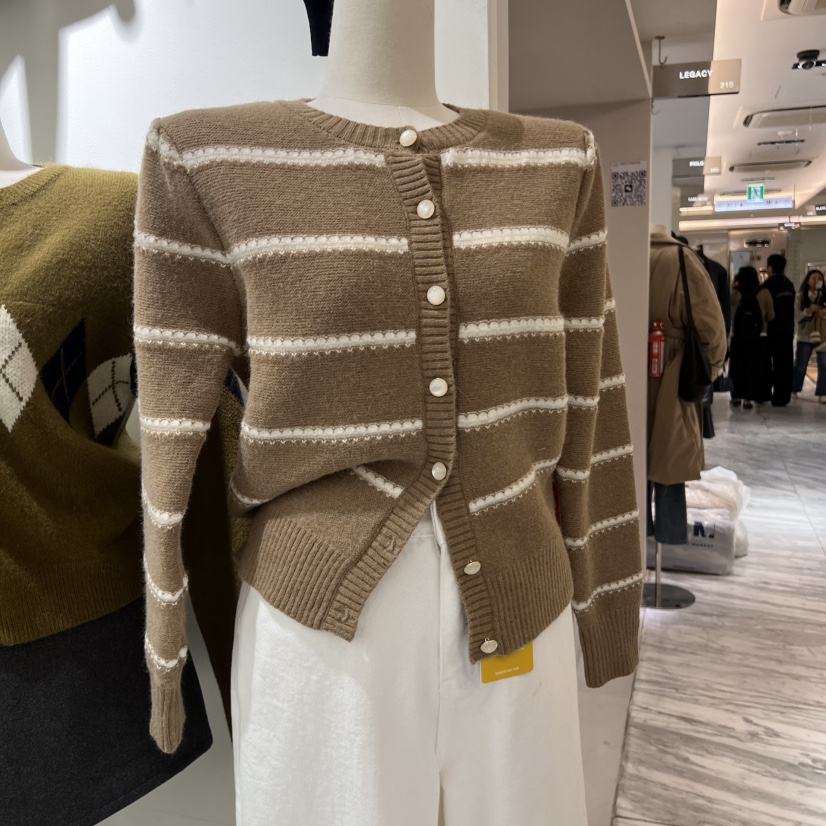 BY BOMI韓國直郵㊣女裝新品休閑25秋冬時尚熱賣針織衫開衫BY BOMI針織衫圖色1