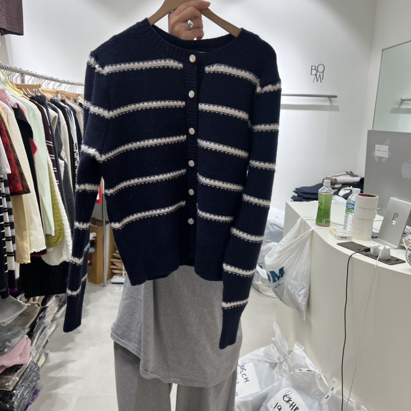 BY BOMI韓國直郵㊣女裝新品休閑25秋冬時尚熱賣針織衫開衫BY BOMI針織衫圖色2