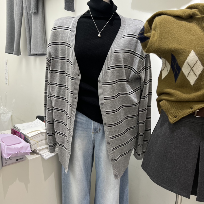 BY BOMI韓國直郵㊣女士新款休閑時尚熱賣針織衫不含內搭開衫BY BOMI針織衫圖色2