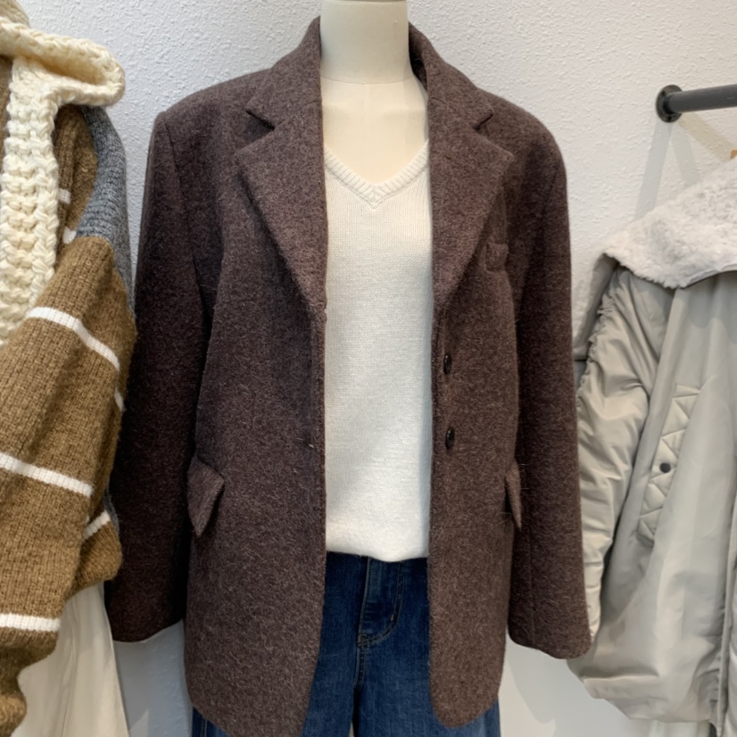 ALMOND PEPE韓國代購㊣女裝新款時尚25秋冬職業夾克不含內搭ALMOND PEPE夾克圖色1