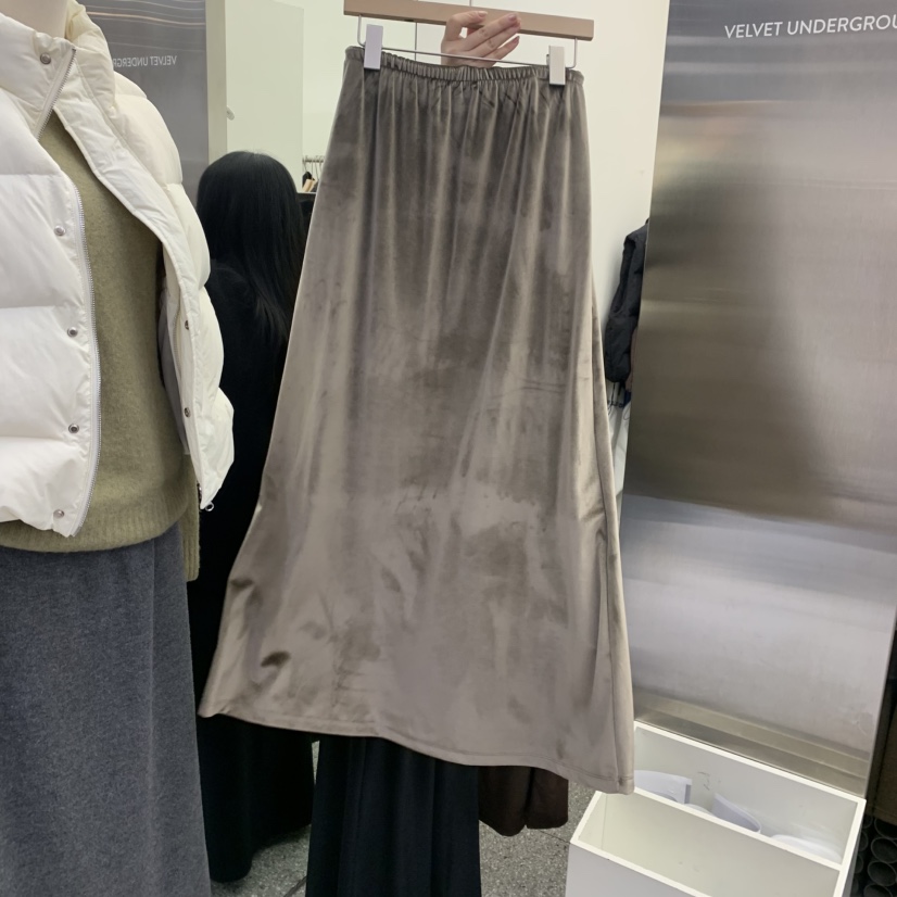 VELVET UNDERGROUND東大門㊣實拍女裝新品推薦半身裙中短裙天鵝絨VELVET UNDERGROUND半身裙/中短裙