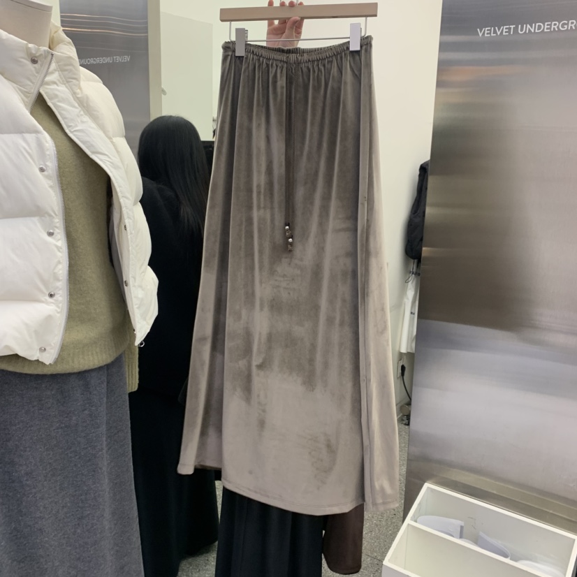 VELVET UNDERGROUND東大門㊣實拍女裝新品推薦半身裙中短裙天鵝絨VELVET UNDERGROUND半身裙/中短裙圖色2