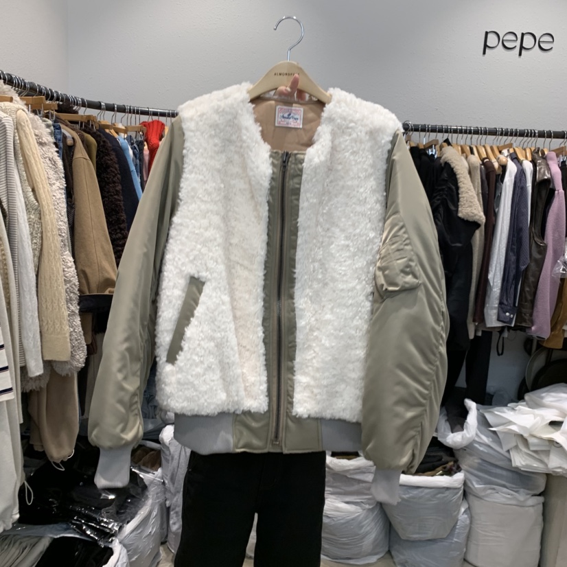 ALMOND PEPE韓國代購㊣女士新款時尚休閑人氣25秋冬夾克棉ALMOND PEPE夾克圖色2
