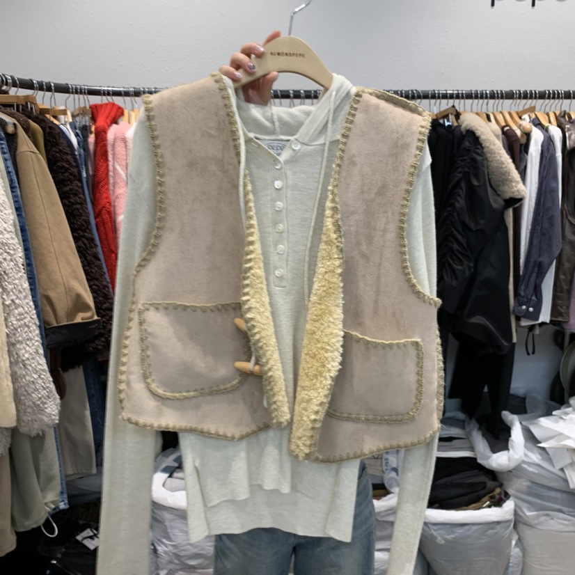 ALMOND PEPE韓國直郵㊣女裝新品職業熱賣人氣馬甲不含內搭ALMOND PEPE馬甲圖色1