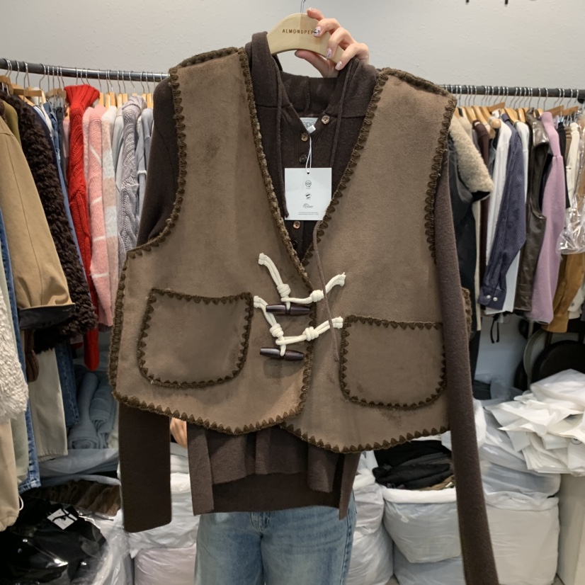 ALMOND PEPE韓國直郵㊣女裝新品職業熱賣人氣馬甲不含內搭ALMOND PEPE馬甲圖色2