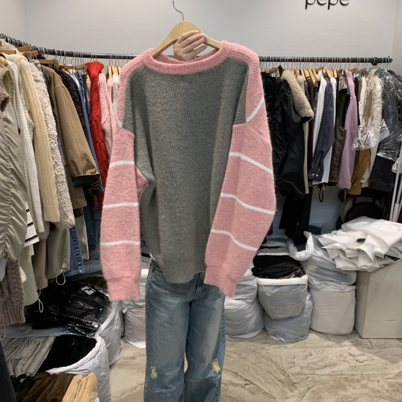 ALMOND PEPE東大門㊣實拍女裝新款時尚推薦針織衫不含配飾ALMOND PEPE針織衫