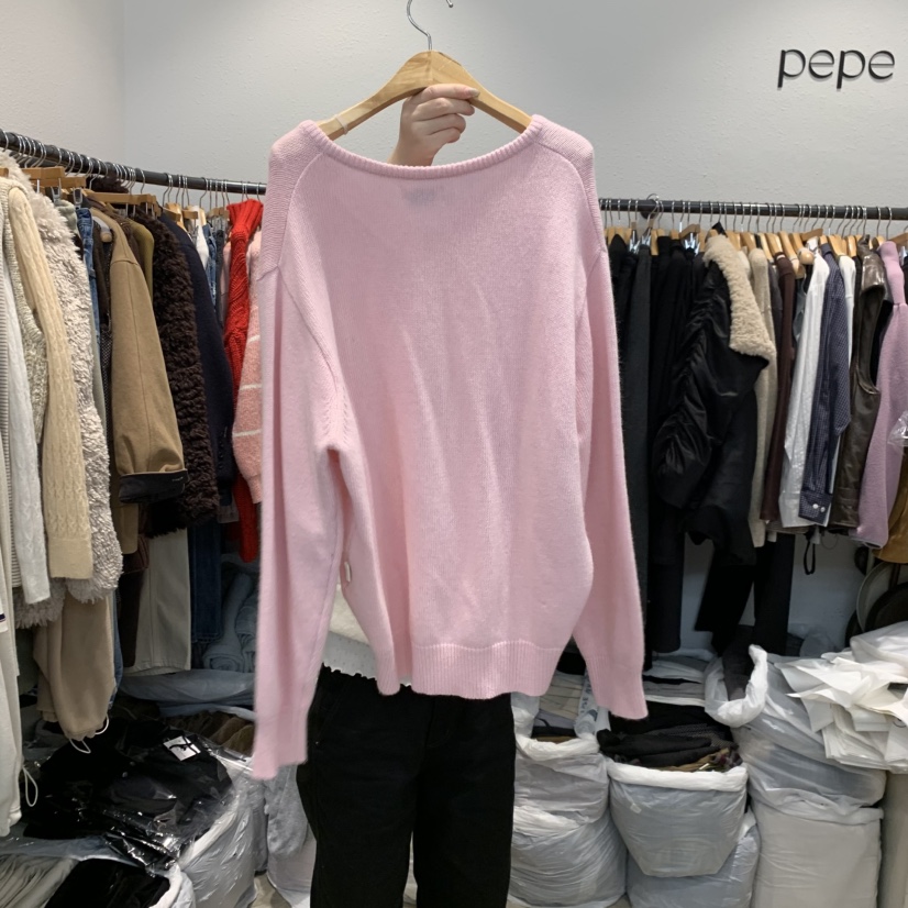 ALMOND PEPE東大門㊣代購女裝新款25秋冬職業針織衫V領羊絨ALMOND PEPE針織衫