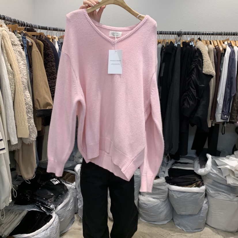 ALMOND PEPE東大門㊣代購女裝新款25秋冬職業針織衫V領羊絨ALMOND PEPE針織衫圖色1