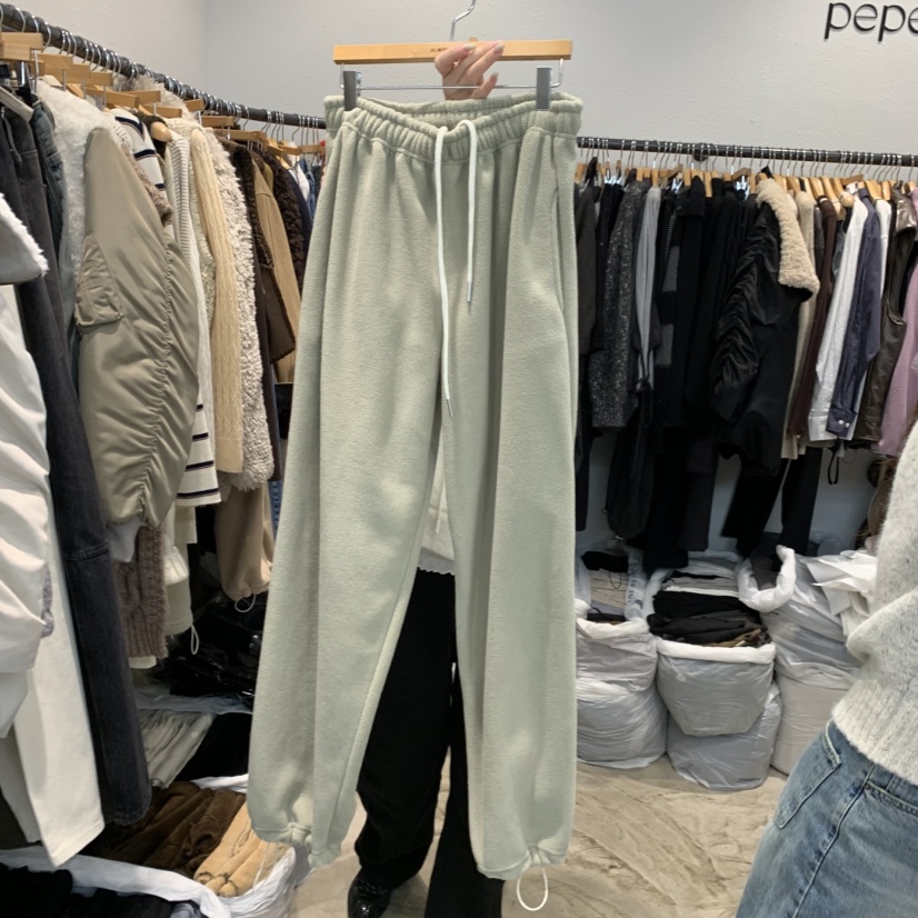 ALMOND PEPE東大門㊣代購女士新品休閑人氣職業休閑褲抓絨ALMOND PEPE休閑褲圖色2