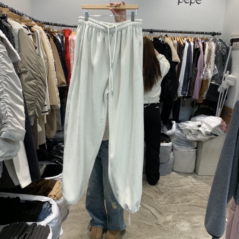 ALMOND PEPE東大門㊣代購女士新品休閑人氣職業休閑褲抓絨ALMOND PEPE休閑褲圖色3