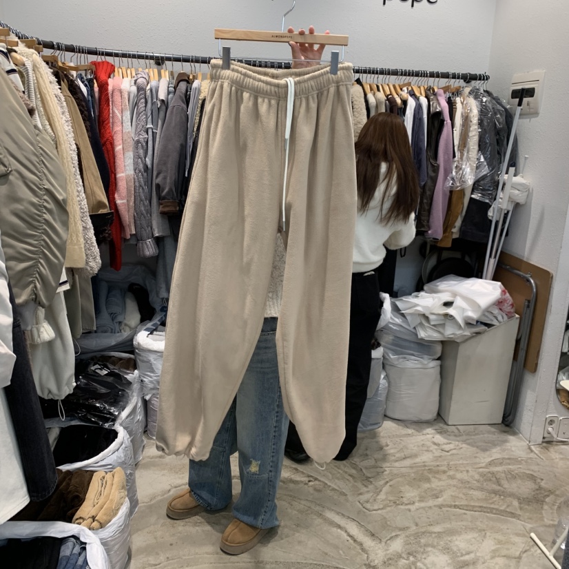 ALMOND PEPE東大門㊣代購女士新品休閑人氣職業休閑褲抓絨ALMOND PEPE休閑褲圖色4