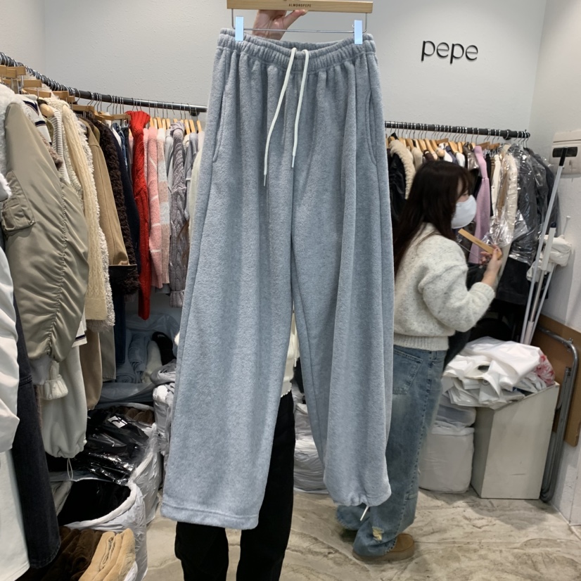 ALMOND PEPE東大門㊣代購女士新品休閑人氣職業休閑褲抓絨ALMOND PEPE休閑褲圖色5