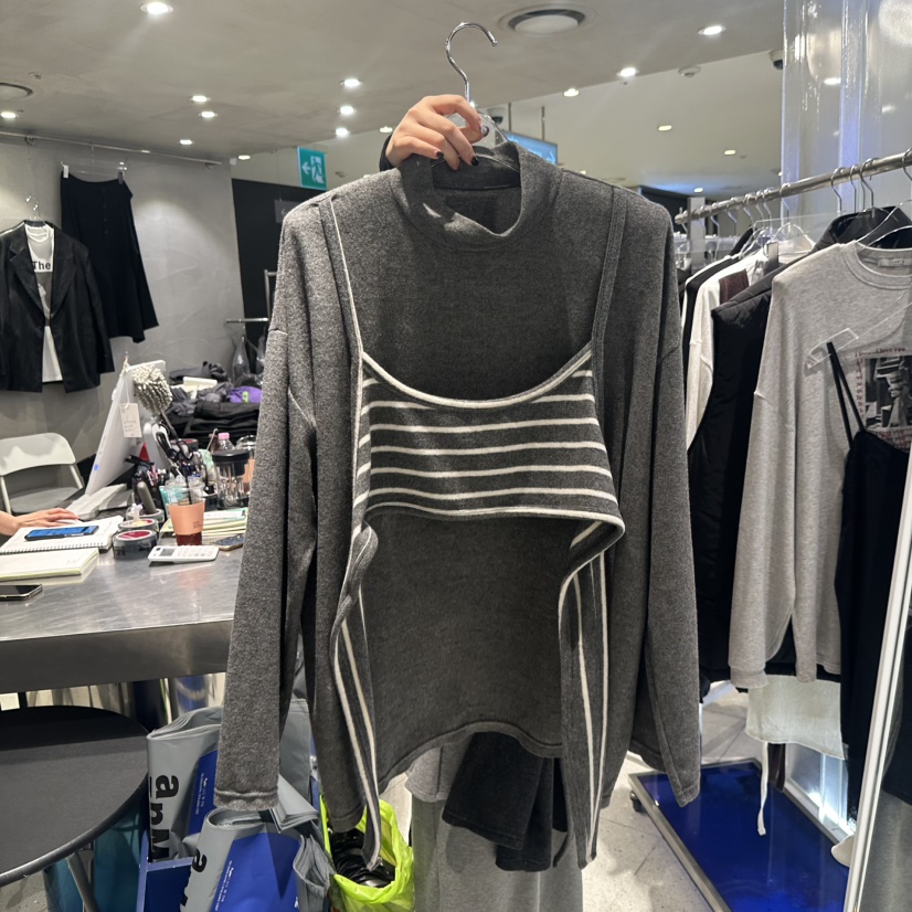HERTZ-P東大門㊣實拍女裝新品職業人氣休閑25秋冬長袖T恤假兩件HERTZ-P長袖T恤圖色1