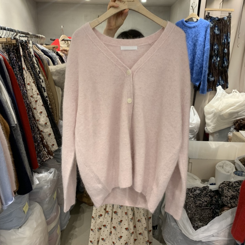 LOGROAD東大門㊣實拍女裝新品休閑25秋冬人氣時尚針織衫浣熊LOG ROAD針織衫圖色1