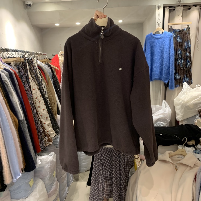 LOGROAD東大門㊣實拍女裝新款休閑人氣25秋冬熱賣衛衣抓絨拉鏈LOG ROAD衛衣圖色2