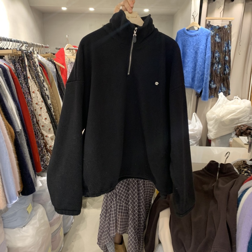 LOGROAD東大門㊣實拍女裝新款休閑人氣25秋冬熱賣衛衣抓絨拉鏈LOG ROAD衛衣圖色3