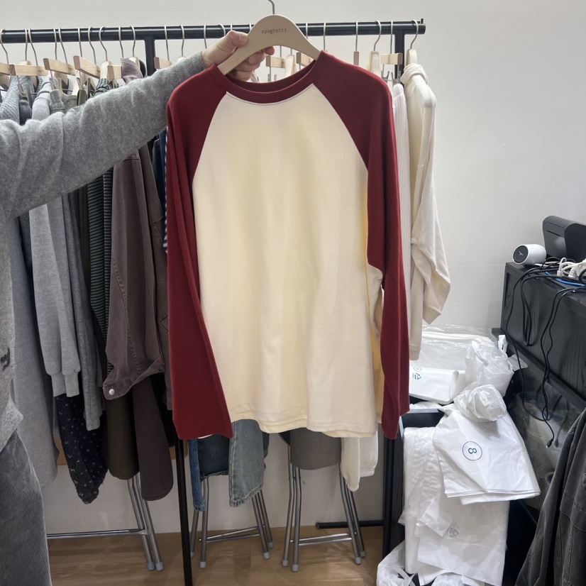 SPAGHETTI東大門㊣實拍女裝新款職業人氣25秋冬熱賣長袖T恤spaghetti長袖T恤圖色1