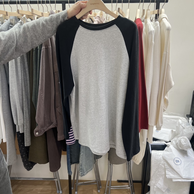 SPAGHETTI東大門㊣實拍女裝新款職業人氣25秋冬熱賣長袖T恤spaghetti長袖T恤圖色2