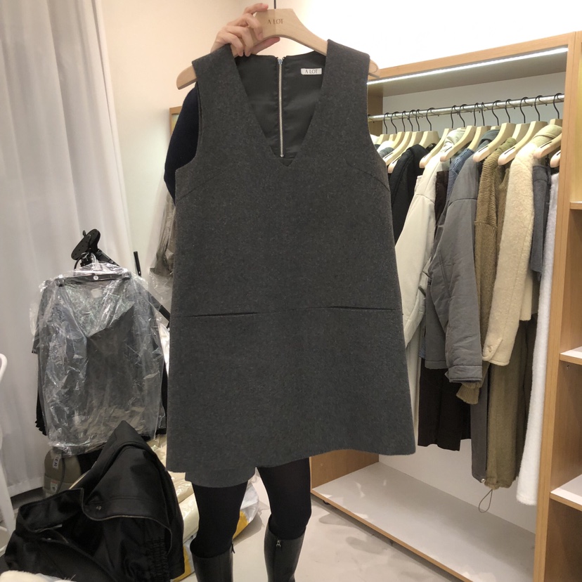 ALOT東大門㊣代購女士新款熱賣職業時尚25秋冬推薦連衣裙羊毛A LOT連衣裙圖色1